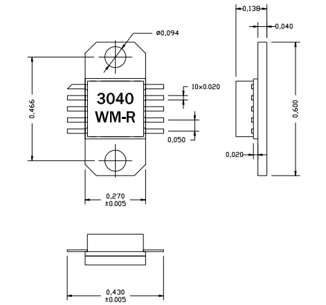 AM304031WM-EM-R S/C波段寬帶功率放大器