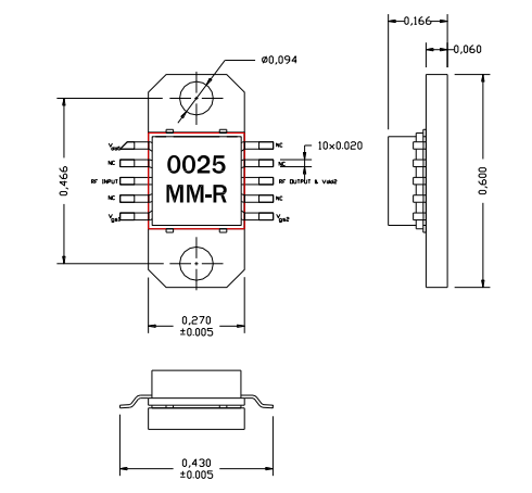 AM002535MM-EM-R L/S波段寬帶功率放大器