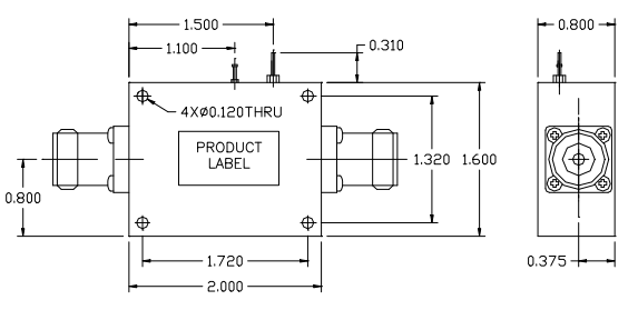 ?ALN0252-10-5307N內聯低噪聲射頻放大器WENTEQ